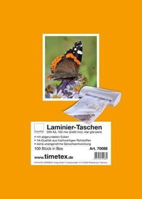 TimeTex Laminiertaschen DIN A3-2 x 80 mic/Mikron - klar - 100 Stück Laminierfolien - TimeTex 70088