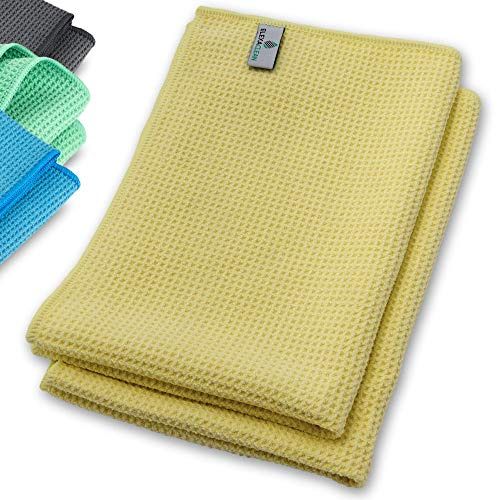 ELEXACLEAN Bayeta Microfibra Secado Coche (2 Unidades, 60x40 cm, Amarillo) - bayetas Absorbente Cocina