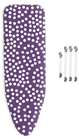 Padwspro Bügelbrettbezug, Geeignet für Bügelbrett, aus 100% Baumwolle, mit 4 Clips, Universal, Haushalt-sersatzdeckel, Anpassbarer Bügelbrett Bezug. 120x40cm,lila