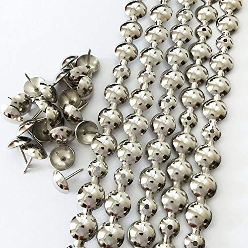 Let's Decorate Bandes de clous de tapissier de 5 mètres en nickel, bandes de clous décoratives pour canapés, rubans pour fauteuils de jardin intérieur, clous amovibles assortis (16 mm nickel)
