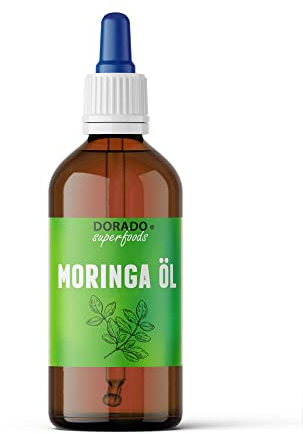 Moringa Öl Behenöl- kaltgepresst | 100 ml frei von Zusätzen in medizinischer Braunglasflasche mit Pipette - Dorado Superfoods®