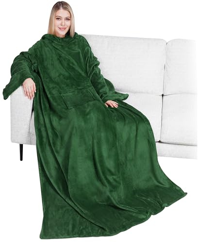 PAVILIA Tragbare Decke mit Ärmeln für Erwachsene, Damen, Herren, gemütlicher Fleece-Überwurf mit Armen, Geschenke für Weihnachten, Ehefrau