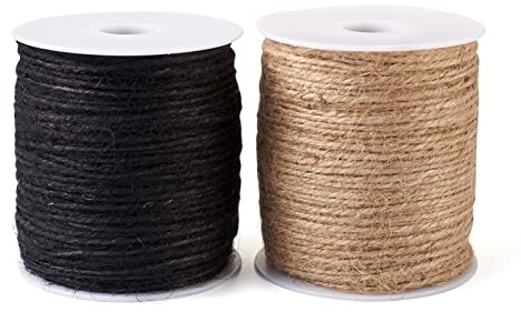Cheriswelry 2 rotoli di spago di iuta naturale da 2 mm, corda di canapa spago per macramè fai da te per bricolage e bricolage