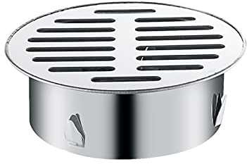 BELLAY Edelstahl-Badezimmer-Abflussabdeckung, Balkon-Abflussstopfen, Garten, Dach, Anti-Blockier-Bodensieb (Color : Silver, Size : 50mm)