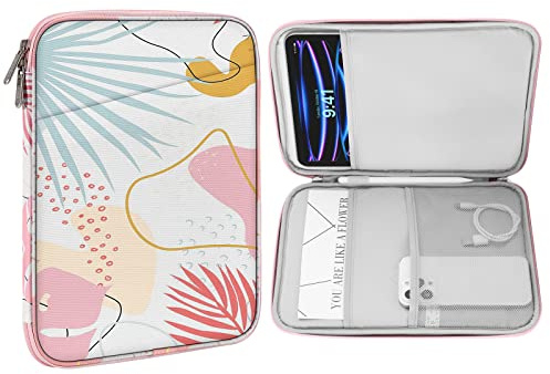 MoKo 9-11 Zoll Tablet-Tasche, Schlank | Passt für Tablet-Tasche passt für iPad Pro 11 M4 2024, iPad Air 11 Zoll M2 2024 und Galaxy Tab S9/S8/A8/A7, Tropisches Blatt