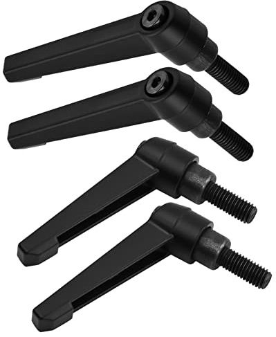 Nivofu 4 Stück Klemmhebel Griff, M8 Verstellbare Klemmhebel aus Kohlenstoffstahl, Befestigungsgriff, Klemmhebel mit Gewindebuchse, Maschinengriffe für Schweißgeräte Druckgeräte, Schwarz (20mm)
