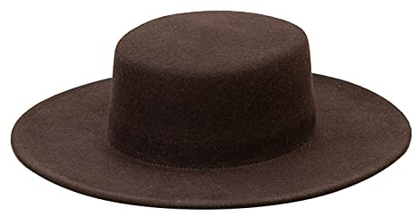 Briskorry Fedora Wollfilzhut Damen Panama Hut Breiter Krempe Bogart Filzhut Klassischer Sitz im Sommer Classic Hat