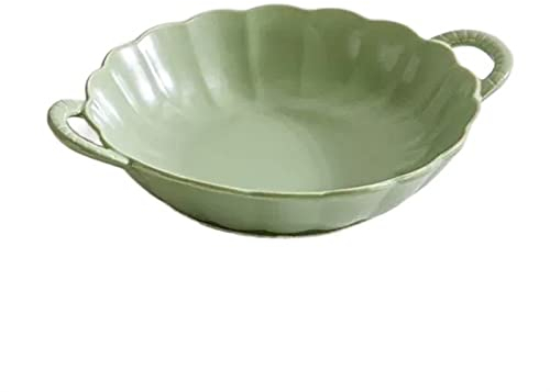 Lasagnera Piastra a doppio orecchio Forno in ceramica for la casa con teglia Teglia da forno piccola resistente alle alte temperature Teglia da forno tonda a tinta unita Teglie da Forno ( Color : 002