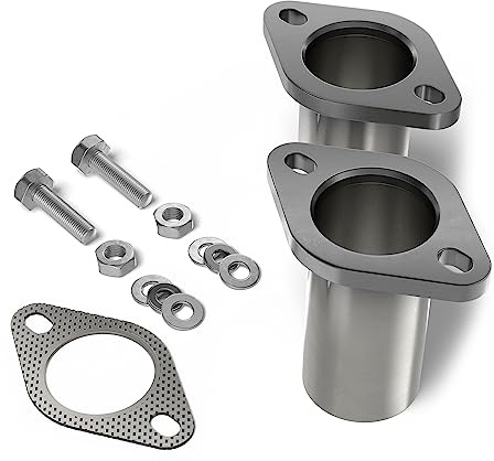 Universal reparation flänsuppsättning VZ avgassystem från Ø45 50 55 60 mm avgasfläns. SET av massivt stål inklusive fästmaterial (Ø 55 mm) F.155