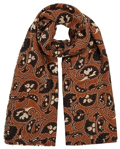 King Louie Damen Schal gewebtes Halstuch Länge 215 cm mit schönem Grafik-Muster (08238 Cecilia (900 - Cognac Orange))