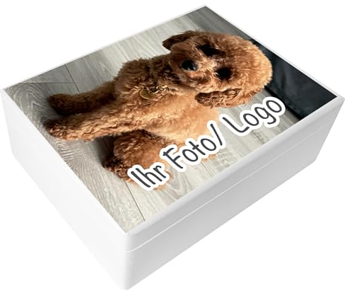 Creative Deco Weiße Personalisierte Geschenke Fotogeschenke Holzkiste | dein Eigenes Foto und Bild Individuelle Geschenk JGA | Geschenkkiste Geschenkbox | Für Frauen, Männer, Paar | 40 x 30 x 14 cm