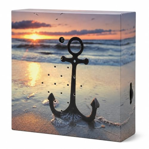MIJOMA Soundbox con suoni del mare, Coastal Anchor | Relax per la casa, con sensore di movimento e interruttore on/off, ideale per bagno, corridoio, ufficio e soggiorno