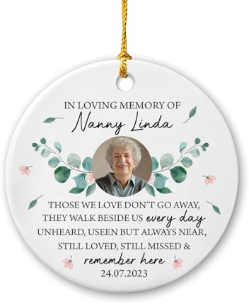 Christbaumschmuck Keramik Weihnachtsanhänger Anhänger Weihnachtsbaumschmuck Hängende Ornamente Weihnachtsdeko Personalisierbar Mit Foto, Fügen Sie EIN Foto Zur Erinnerung An Einen Geliebten