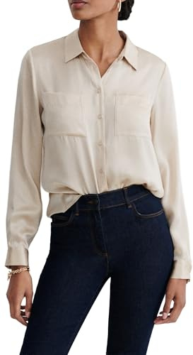 Caroll Femme Sk000-jeanneb Blouse, Beige, 34 EU