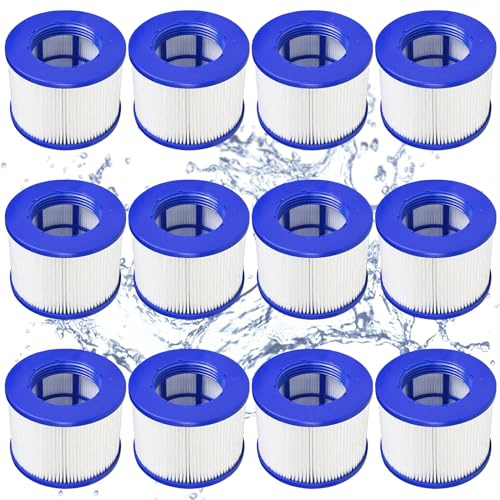 TTOKGZG Cartuchos de filtro para spa inflable, filtro de jacuzzi para accesorios spa Clever Spa Filter 75 x 100 mm Altura 75 mm, filtro spa Whirlpool para Aquaparx (12 piezas)