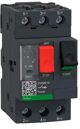 motorschutzschalter Schwarzer GV2ME14 3P 6–10 A thermisch magnetische Schraubklemmenklemmen Motorschutzschalter