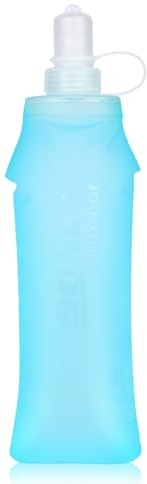 Risipu Bouteille d'eau souple en TPU pour course à pied, 500 ml, pliable et portable, pour sac d'hydratation, randonnée, cyclisme, escalade, extérieur, moto, course sur sentier (bleu, 500 ml)