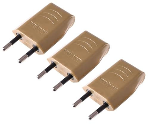 Eurostecker 6A 230V Flachstecker Gold Metallisch - 3 Stücke | Schuko Stecker - Flach, Stromstecker - Flach, 2-polige Flachstecker, Europäische Flachstecker, Einfache Installation
