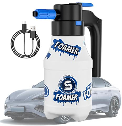Pulverizador de jabón, cañón de Espuma eléctrico Resistente para Lavado de Autos, pulverizador de Espuma de Mano de Carga USB, Espuma de 1,5 L para Lavadora a presión y Uso en jardín