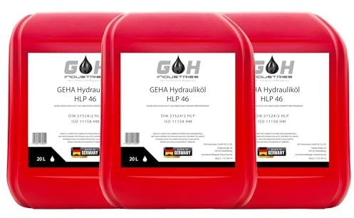 60 L Hydrauliköl HLP 46 ISO VG 46 nach DIN 51524/2 ISO 11158 HM Kanister 3 Stück mit 20 Liter