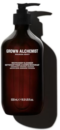 Grown Alchemist Body Cleanser, Geranium, Tangerine, Cedarwood - Organic Body Wash, Sensitive Exfoliating and Moisturising, Natural Bathing Cleansers, Luxury Antioxidant Shower Gels - 500 ml