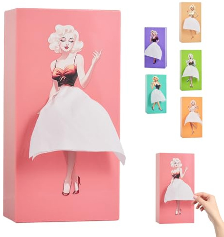 Taschentuchbox-Abdeckung, kreatives Rock-Design, Taschentuchbox, wasserdicht, Retro, ausziehbar, geeignet für Schlafzimmer, Wohnzimmer, Büro (Rosa)