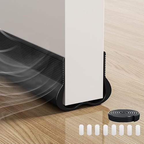 Cotensta 93cm Noir Calfeutrer Bas de Porte, Isolation Phonique Porte, Boudin de Porte Anti Courant d'air Calfeutrer Seuil Porte, Silicone Bande D'étanchéité Pas Besoin de Coller