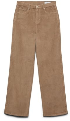 VERO MODA Femme Vmtessa HR Wide Corduroy Pants Jean Large, Gris Clair, 27W / 30L EU