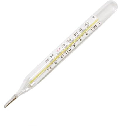 Feelcrag Glass Clinical Thermometer - Classic Analogue Fever Measurement for Babies, Children, and Adults - Easy to Read Medical Body Temperature Device