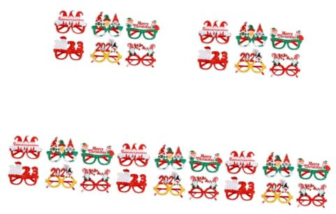 Alipis 5 Sätze 2023 Weihnachtsbrille Lustige Brille Brillengestell Weihnachtstasche Weihnachtsdeko Faschingsbrille Weihnachtsbrillendekor Weihnachtsfilzgläser Plastik 6 Stück * 5