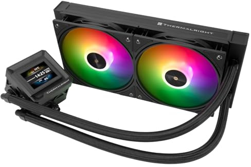 TR-FW SE 240 ARGB Black CPU Water Cooler,2 PWM Fans Water Cooling System,IPS LCD Screen with 320 * 240 Resolution,for AM4/AM5,Intel LGA1851/1700,Computer CPU Liquid Cooler for 2in IPS Display