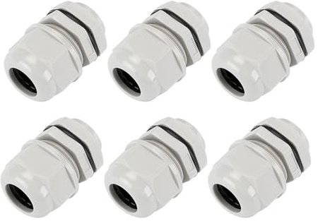 3/4 NPT glándula cable blanco, 6Pcs IP69 Adjustable 12.5-18mm/0.49-0.7inch caja de empalme conector de nylon glándulas articulaciones con arandela, conectores de cable blanco Grip Kit