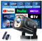 Beamer 1080P mit WiFi & Bluetooth Android Projektor, Mini Beamer 4k mit 270° drehbarer Stand, Tragbarer Projektor Native 4K Full HD Unterstützung Laptop/HDMI/USB/Automatische Trapezkorrektur, Schwarz