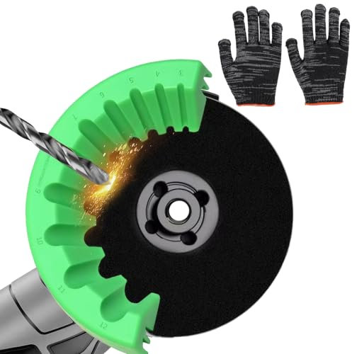 Drill Bit Sharpener for Grinder Drill Sharpener Portable Precise Sharpening for All Drill Bits Angle Grinder Multi-function Attachment with 1 Pair of Gloves