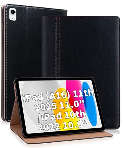 Cicili fodral för iPad 11 tum 2025 11. generationen (A16), iPad 10 Generation 10,9 tum 2022 folio skyddsfodral med stativ PU läderskal Flip Case Cover, svart