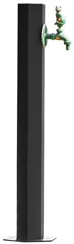 ZYZSY Fontana da Giardino in Stile Antico, Colonna del Rubinetto da Giardino in Acciaio Inossidabile 304, Resistente a UV e Gelo, per Esterno Casa Giardino(Black-8,17 * 86cm/6.8 * 33.8in)