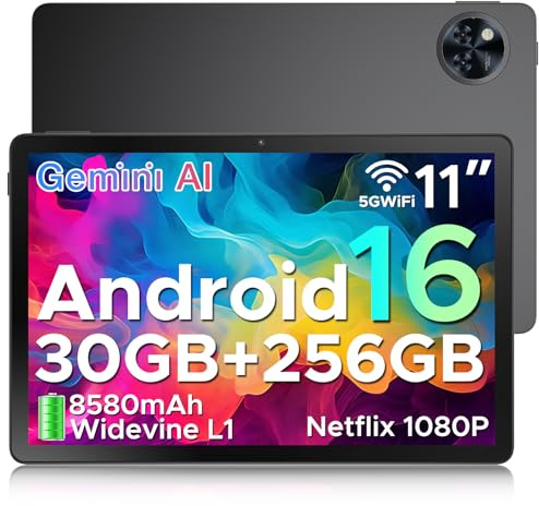 DOOGEE U11 PRO 2025 Tablet Android 16, 30GB+256GB/2TB Gemini AI, 8580mAh 7.9mm Thin Tablet 11 Pollici, T7200 Octa Core Tablets Gaming, 90Hz 1080P 13MP+5MP, Widevine L1/Face ID/5G WiFi/BT5.0/OTG/GPS