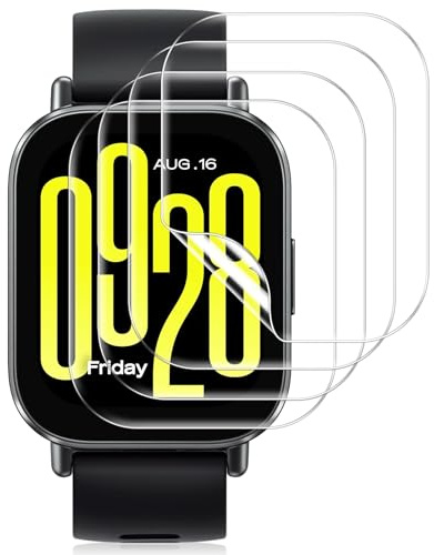 Pnakqil Protector Pantalla para Xiaomi Redmi Watch 5 Active, TPU Flexible | 4 Piezas Película HD Clara, [Anti-Arañazos, Impermeable, Sin Burbujas], Cobertura Completa para Xiaomi Redmi Watch 5 Active