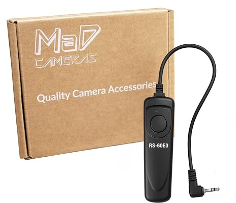 MaD Cameras RS-60E3 Câble déclencheur à distance pour appareils photo Canon EOS par exemple R6 850D 250D 2000D M6 et autres