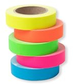Modulär tygband Gaffa, neonfärgad tejpuppsättning av PE-belagt tyg, starkt självhäftande gaffétejp med gummilim, 5 rullar 15 mm x 5 m, gul, orange, grön, rosa, blå