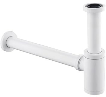 Scarico a scomparsa for lavabo da bagno, attacco a parete, sifoni a P, tubo di scarico Per Bagno(White)