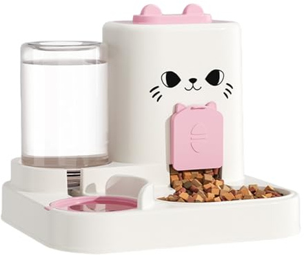 Automatischer Katzenfutterspender - Spender für Katzen, große Kapazität Futter- und Wasserspender | Auslaufsicherer Trockenfutter-Futterspender mit Näpfen für Indoor-Katzen, praktische