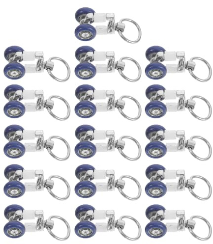 IMIKEYA Lot de 16 roulettes Coulissantes pour Tringle à Rideaux de Plafond Galets en Acier Inoxydable et Plastique Diamètre 11 MM Coulisse Fluide et Silencieuse pour Rideaux Lourds