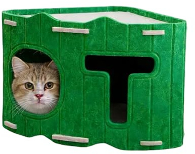 Cabane en Feutre Dédiée aux Chats,Maison Semi-Fermée pour Animaux Douillette - Caverne Nid Anti-Griffes pour Chat | pour Hiver, Extérieur, Camping, Maison, Chambre, Salon,