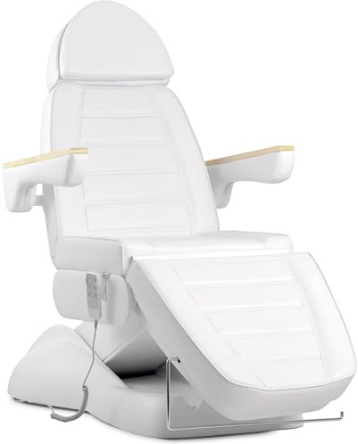 HABYS Kosmetikliege Elektrisch Leo PRO 4, Elektrische Massageliege (Weiß) | Kosmetikliegen Elektrischer Verstellung 3 Ebenen, Höhenbereich von 61–87 cm, Handfernbedienung, Ausziehbare Kopfstütze