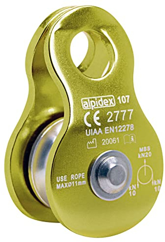 ALPIDEX Poulie de Renvoi 20 KN | Poulie de Mouflage | Mobile Pulley | Norme EN12278 | Câbles Jusqu'à 11 mm Diamètre | Palan Câble | Treuil Guide Câble | Oulies de Levage, Couleur:Green