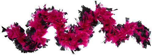 Deluxe 133g Fuchsia/Black Feather Boa Costume Accessory