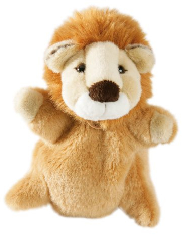 Bauer Spielwaren Theatrello Handpuppe Löwe: Kuscheltier für Puppentheater und Lernspiele, waschbar, beige (11806)