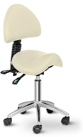 Physa Sadelstol, sadelpall, kontorsstol, arbetsstol, Berlin, Beige (beige, upp till 150 kg, höjdjusterbar, lutbart ryggstöd)
