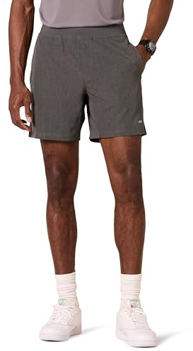 Amazon Essentials Pantalones Cortos de Entrenamiento para Correr de 17,8cm con Tejido Elástico de Alto Rendimiento, color carbón jaspeado, talla M